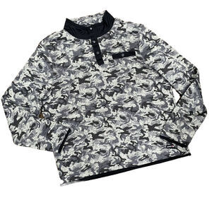 Canada Weathergear Men’s Large Fleece Pullover Thermal Layer Camo Gray Sweater